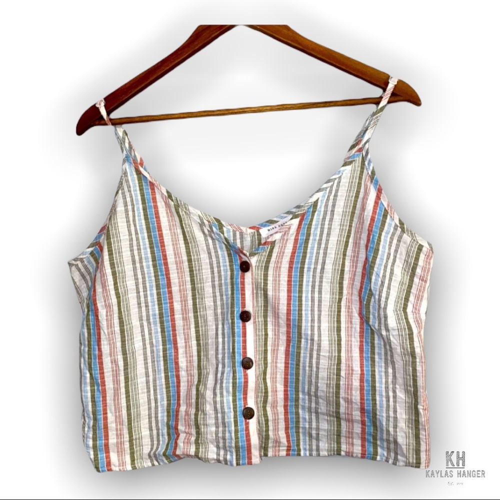 2/$15 Mind Code Boho Festival Cropped Tank Top Size Large